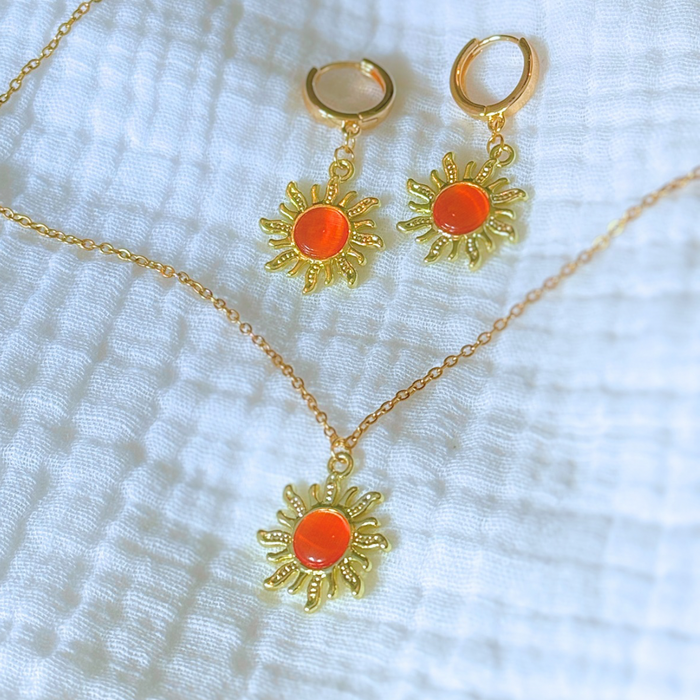 The Orange Florida Sun Jewelry Set - Wynwood Shop