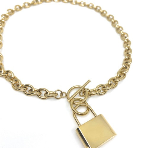 Gold Lock Necklace Padlock Chunky Chain Necklace Statement -  Israel