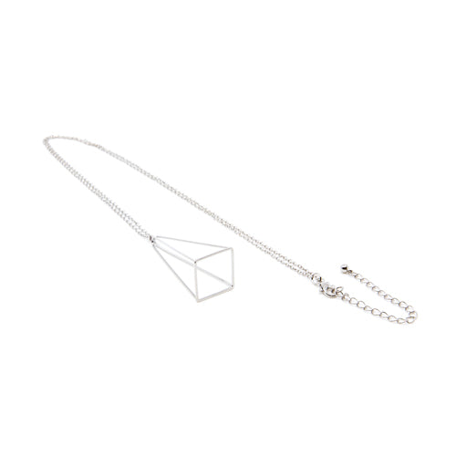 Silver Pyramid Necklace - Wynwood Shop