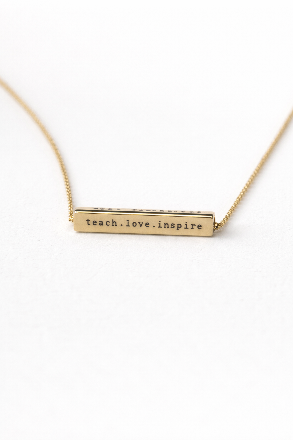 Teacher Personalized Necklace Gold Bar | Appreciation Gift | Jewelry | Teach Love Inspire | Mentor Gift - Wynwood Shop