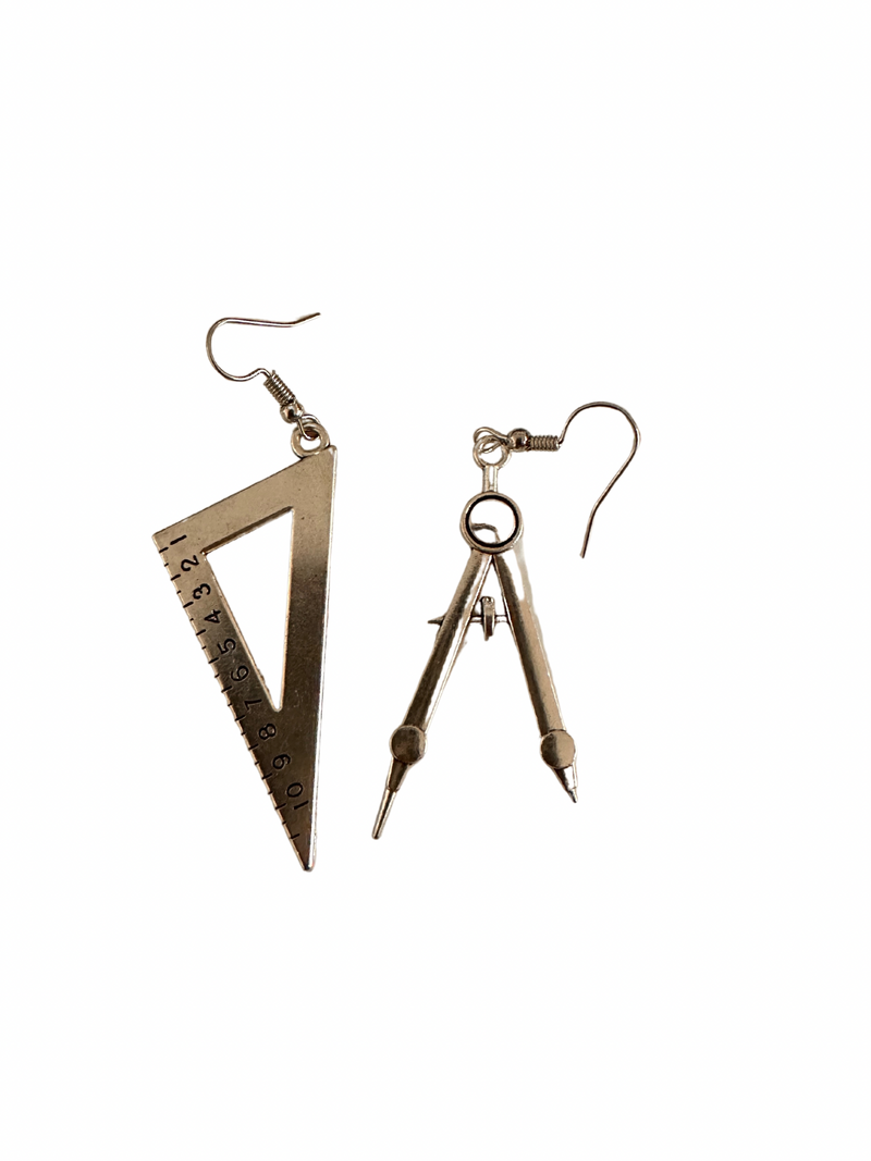 Protractor set earrings