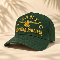 Atlantic Surfing Society Green Snapback Cap