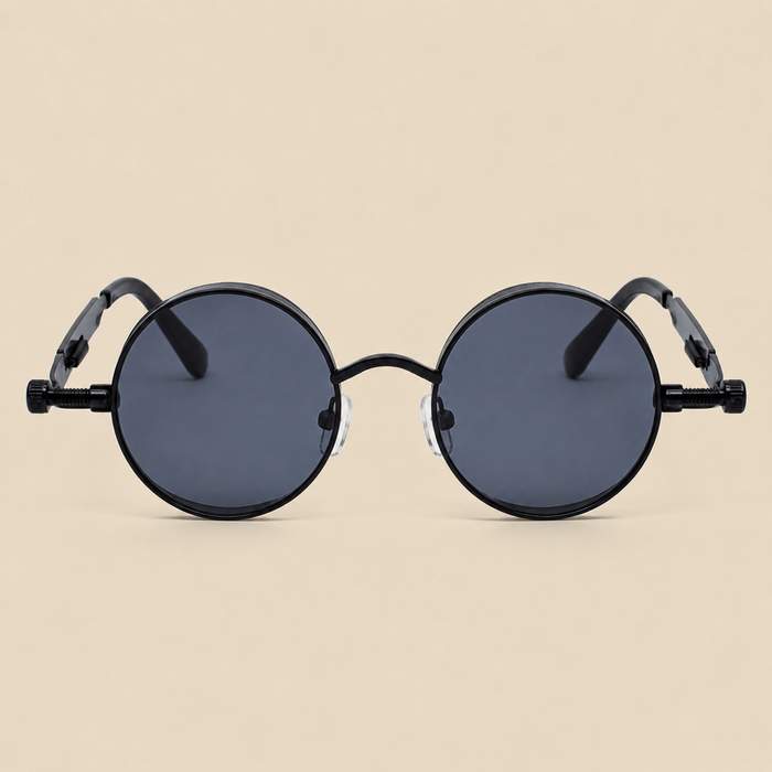 Round Steampunk black Sunglasses
