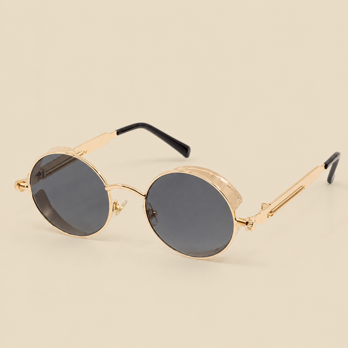 Round Steampunk gold Sunglasses