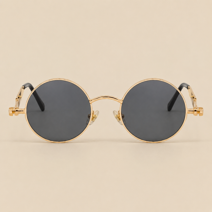 Round Steampunk gold Sunglasses