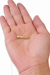 Teacher Personalized Necklace Gold Bar | Appreciation Gift | Jewelry | Teach Love Inspire | Mentor Gift - Wynwood Shop