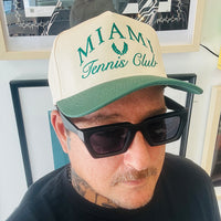 Miami Tennis Club Hat – Retro Green & White Cap | Sporty Vintage Style - Wynwood Shop