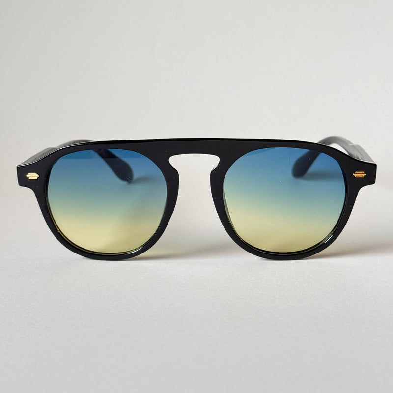 Gafas de sol con lentes degradadas en azul Hudson