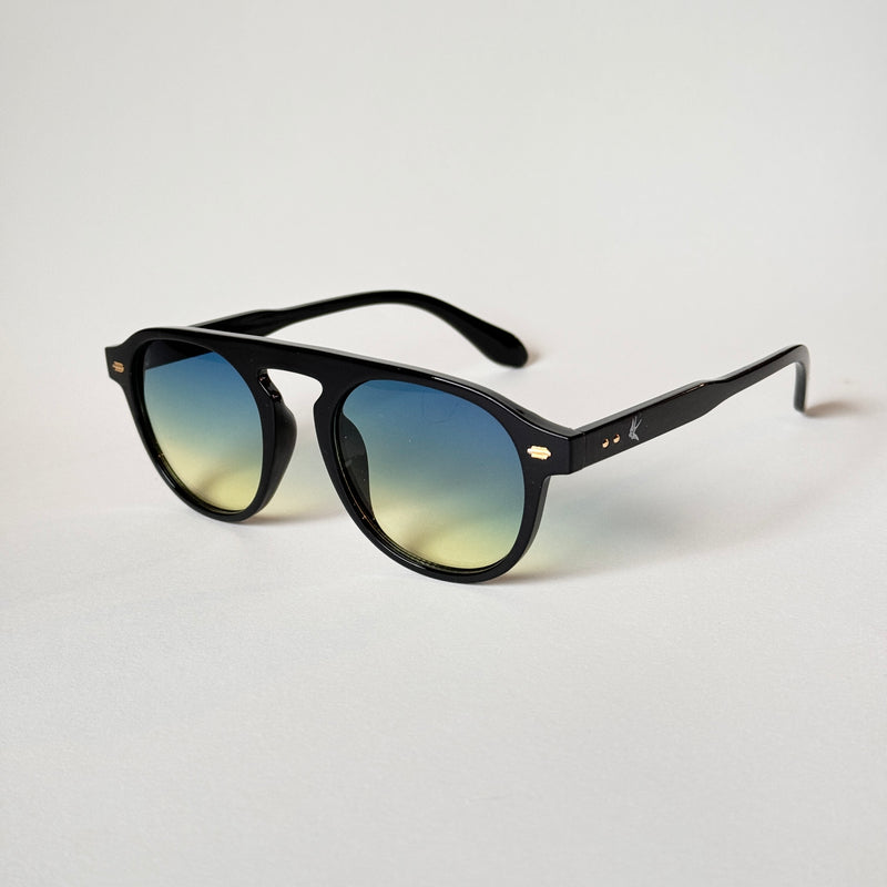 Gafas de sol con lentes degradadas en azul Hudson