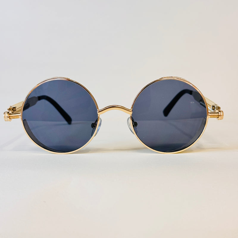 Round Steampunk Mirrored Sunglasses