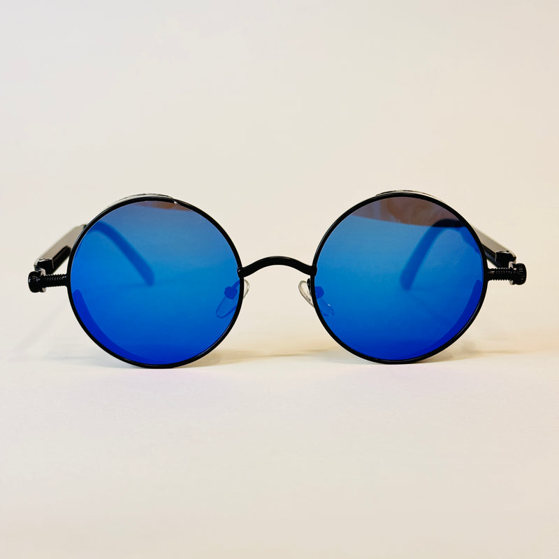 Round Steampunk Mirrored Sunglasses