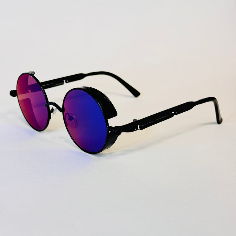 Round Steampunk Mirrored Sunglasses