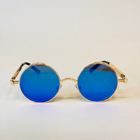 Round Steampunk Mirrored Sunglasses