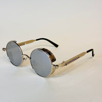 Round Steampunk Mirrored Sunglasses