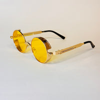 Round Steampunk Mirrored Sunglasses