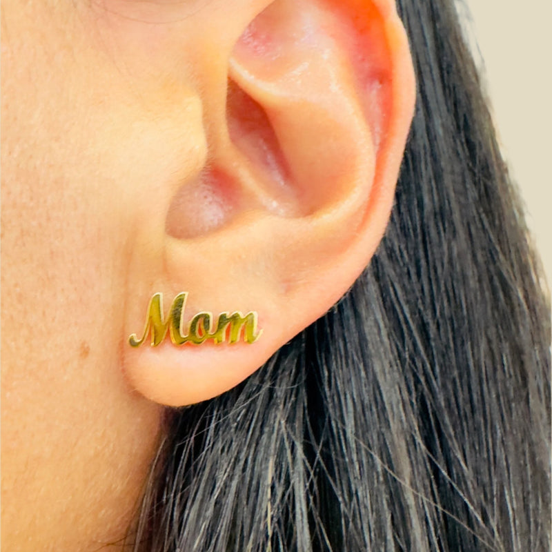 Mom Stud Gold Earrings Wynwood Shop
