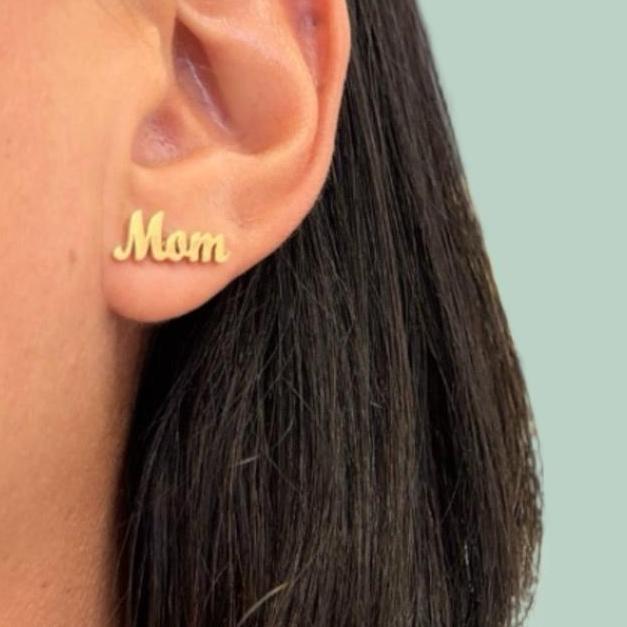 Mom Stud Gold Earrings Wynwood Shop