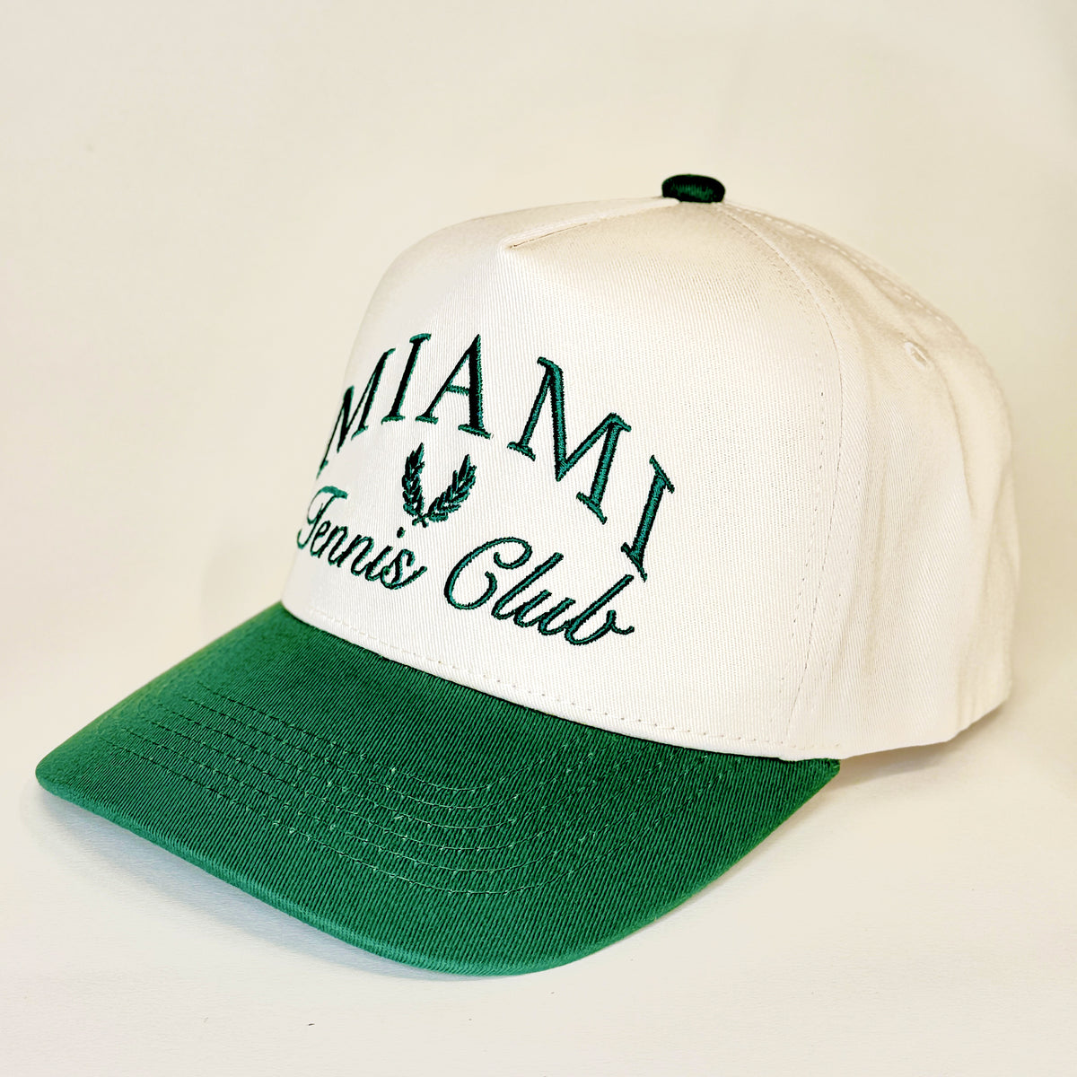 Miami Tennis Club Hat – Retro Green & White Cap | Sporty Vintage Style