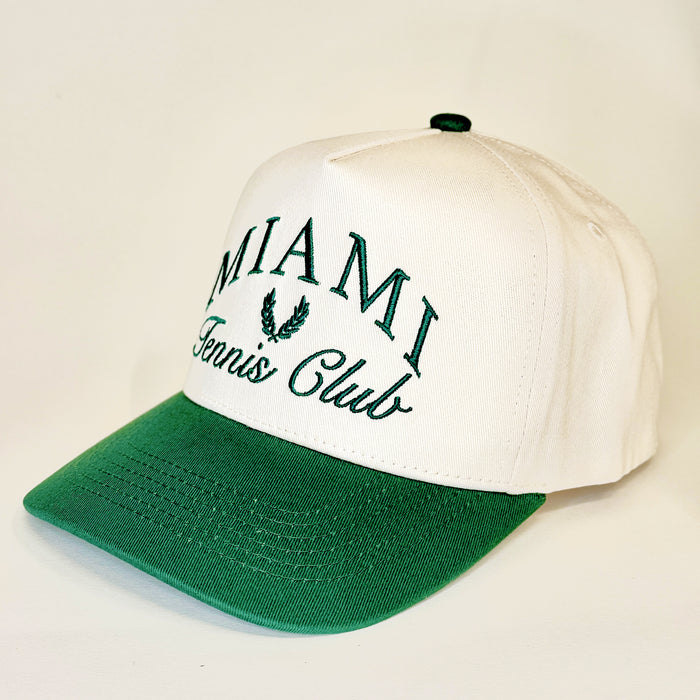 Miami Tennis Club Hat – Retro Green & White Cap | Sporty Vintage Style - Wynwood Shop