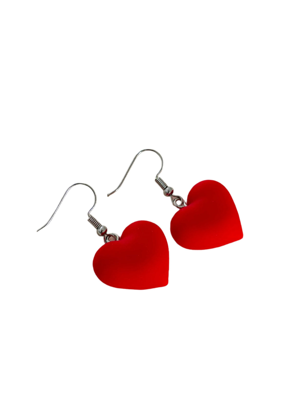 Minimalistic Red Heart Earrings