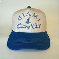 Miami Sailing Club Hat – Retro Blue & Creme Cap | Classic Vintage Style - Wynwood Shop