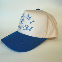 Miami Sailing Club Hat – Retro Blue & Creme Cap | Classic Vintage Style - Wynwood Shop