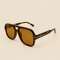 Tortoise aviator navigator sunglasses with amber lenses – The Miami Vice