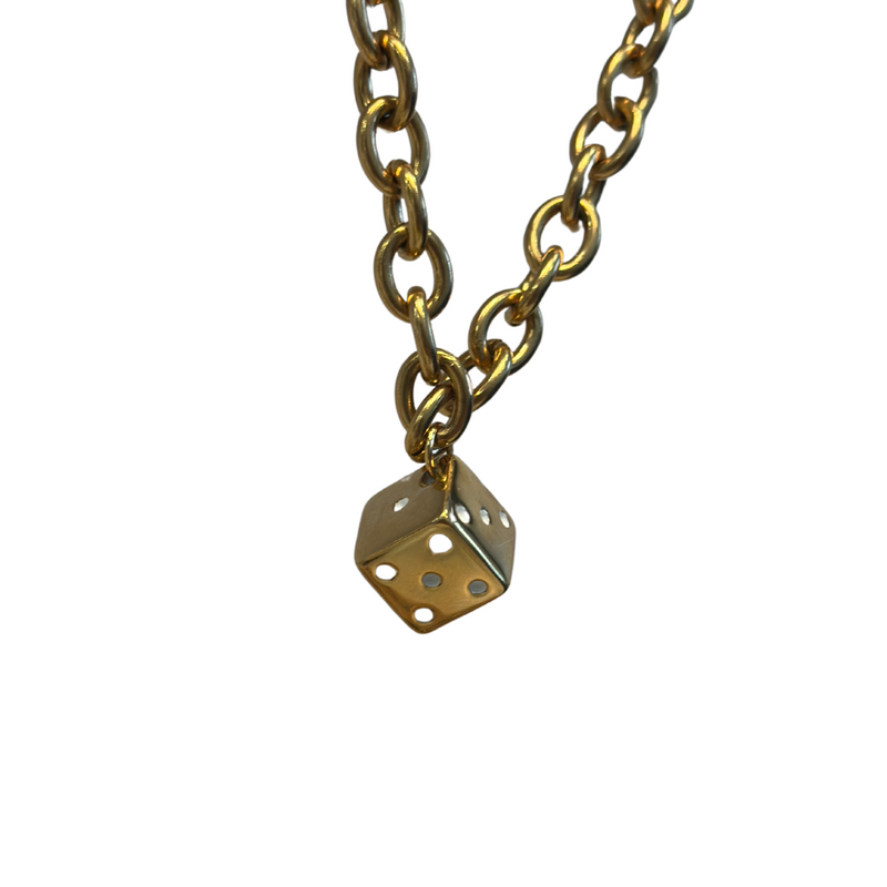 The Gold Dice Chain Necklace The Gold Dice Chain Necklace