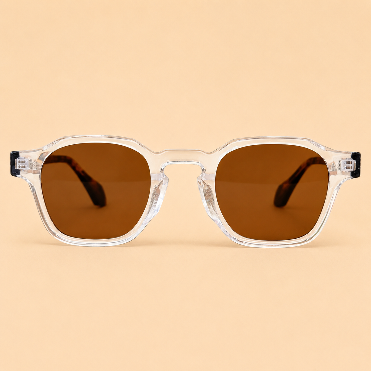 geometric sunglasses with brown lenses – The Zenith Clear