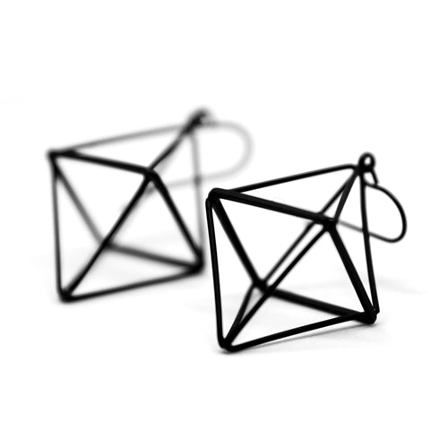 Geometric Black Diamond Earrings (Small) - Wynwood Shop