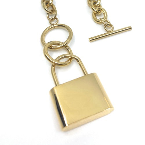 Wynwood Shop Lock Chunky Gold Chain Statement Necklace - Wynwood Shop
