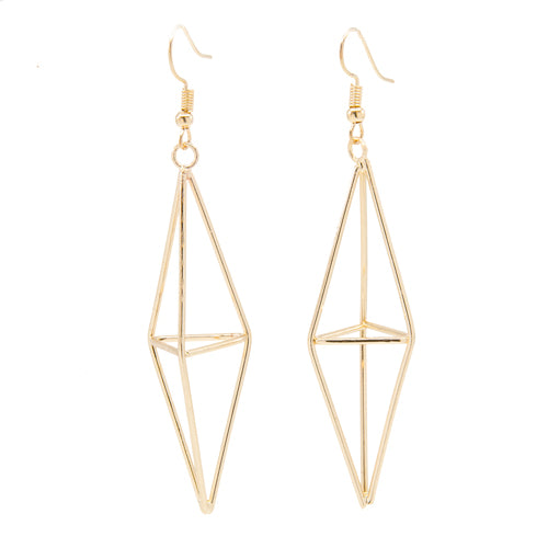 Long Gold Diamond Earrings - Wynwood Shop