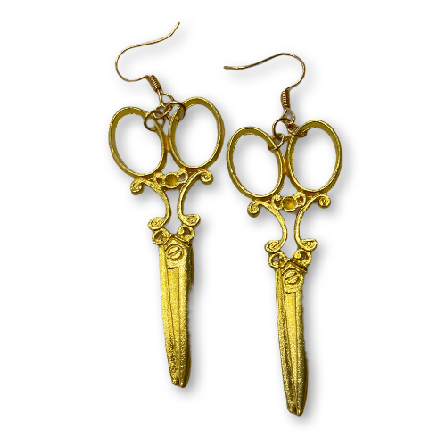 Vintage Gold Scissors Earrings - Wynwood Shop