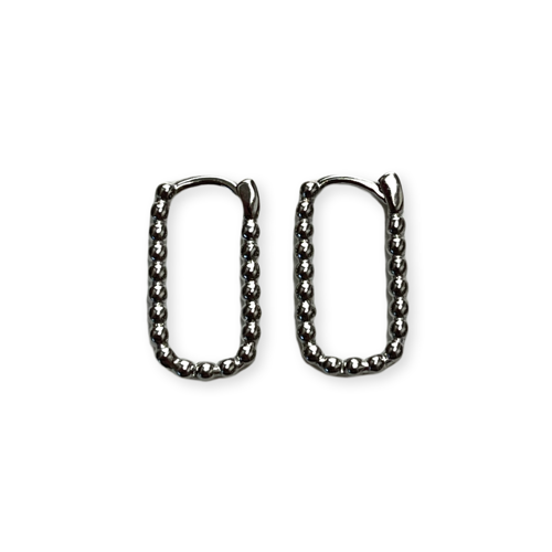 The Square Silver Hoops