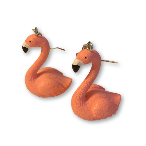 Unique Handmade Flamingo Earrings | Embroidered Jewelry by Deepa Gurnani