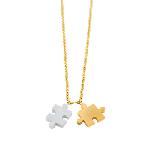 Puzzle Piece Gold Chain Necklace - Wynwood Shop