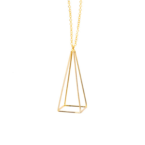 Gold Pyramid Necklace - Wynwood Shop
