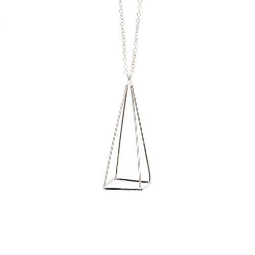 Silver Pyramid Necklace - Wynwood Shop