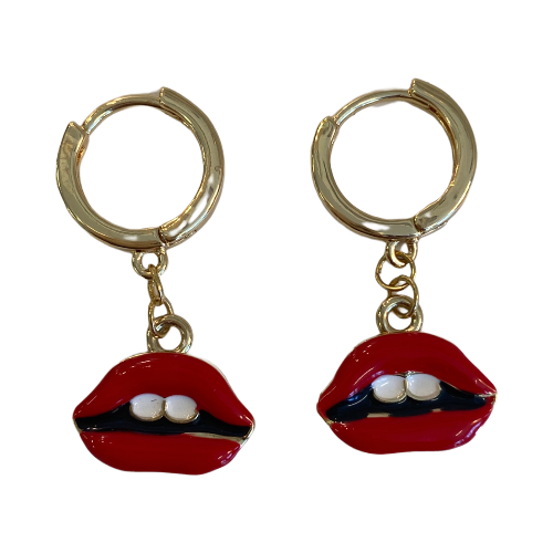 Red Lips Small Hoops - Wynwood Shop